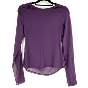 Victoria Sport Purple Active Long Sleeve Mesh Back Top Size S
